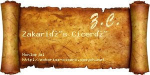Zakariás Ciceró névjegykártya